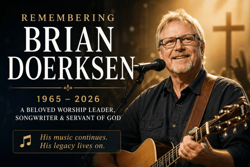Brian Doerksen performing during a worship event before his passing in 2026