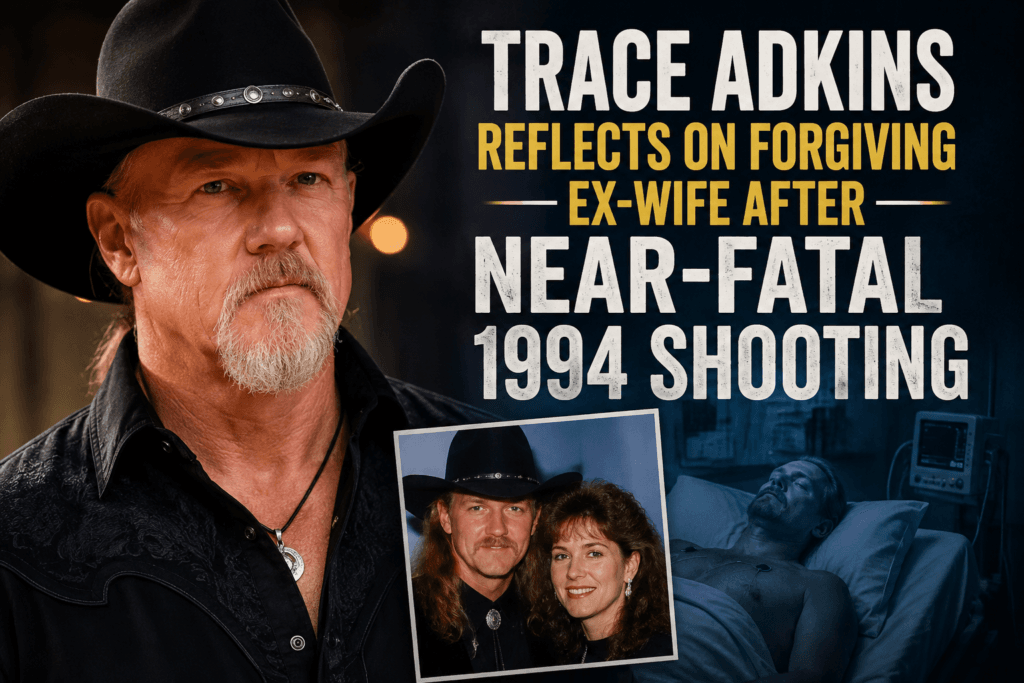 Country music star Trace Adkins reflecting on forgiving his ex-wife decades after surviving a near-fatal shooting in 1994.