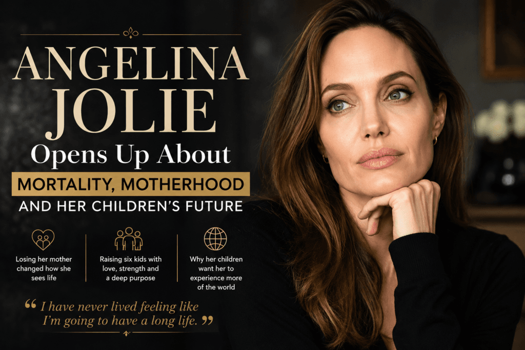 Angelina Jolie discussing mortality, motherhood and her six children