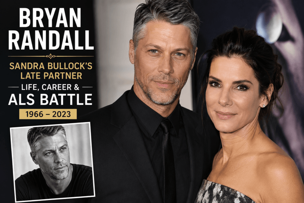 Bryan Randall and Sandra Bullock together, highlighting Randall’s life, career and private ALS battle