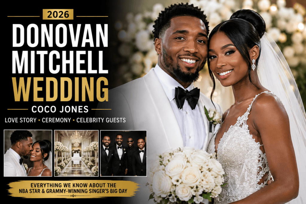 Donovan Mitchell and Coco Jones wedding featured image highlighting their 2026 ceremony, celebrity guests, and love story.