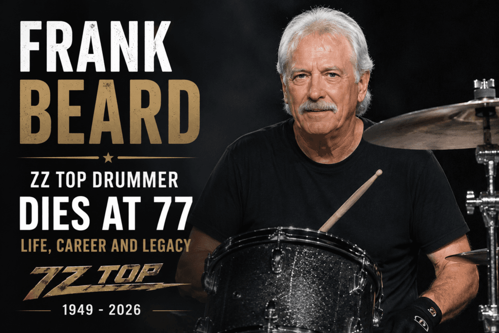 Frank Beard, ZZ Top drummer, pictured at his drum kit following his death at 77
