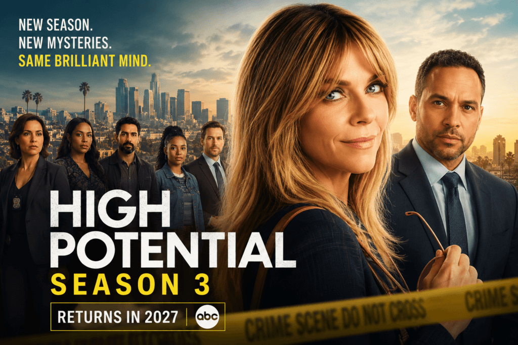 High Potential Season 3 promotional image featuring Kaitlin Olson and the returning cast