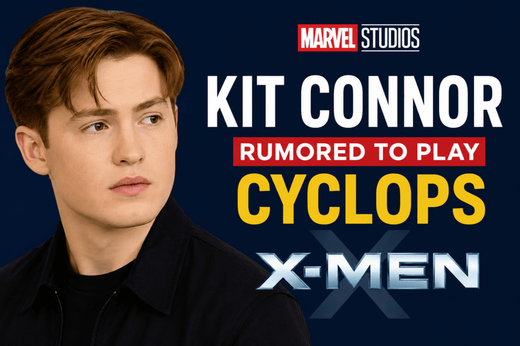 Kit Connor featured in a graphic about reports linking him to the role of Cyclops in Marvel Studios' upcoming X-Men reboot.