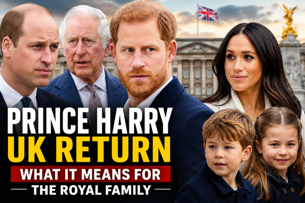 Prince Harry UK return with Meghan Markle, Prince William and King Charles