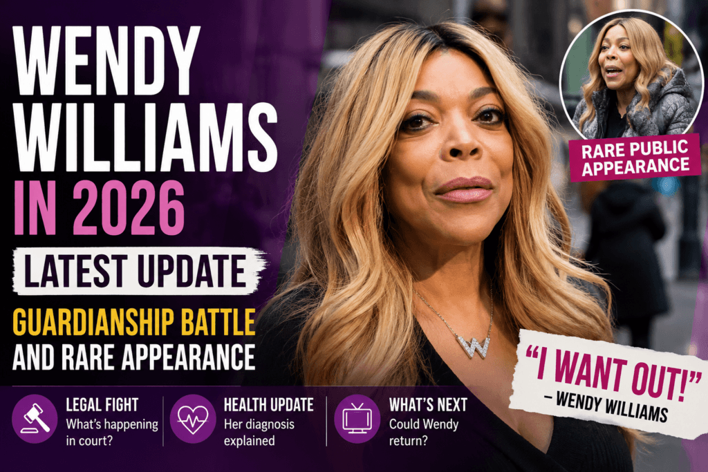 Wendy Williams in 2026 during a rare public appearance amid her guardianship battle