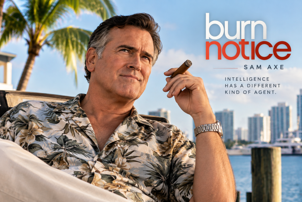 Bruce Campbell as Sam Axe in Burn Notice