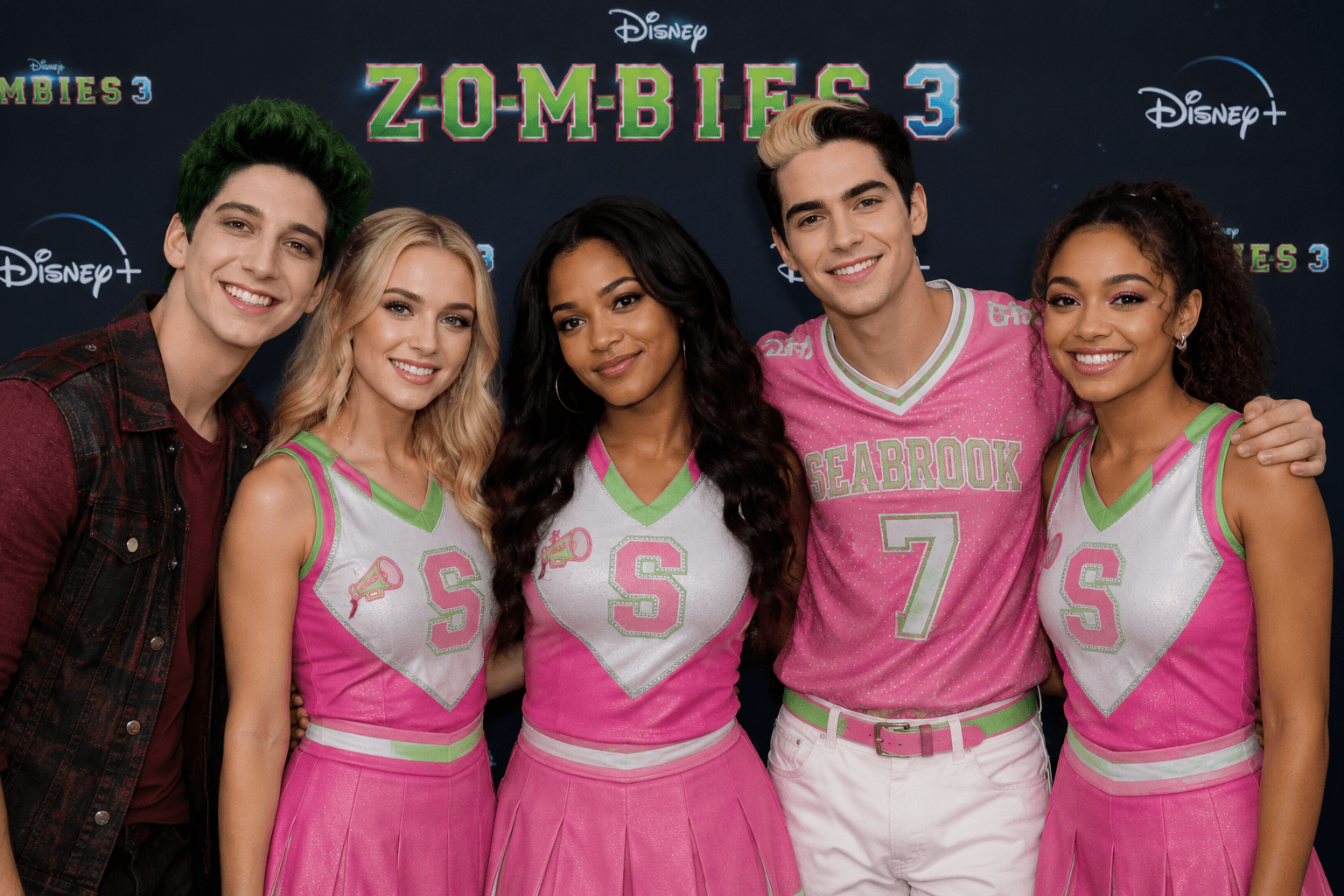 Carla Jeffery with the cast of Disney’s Zombies 3