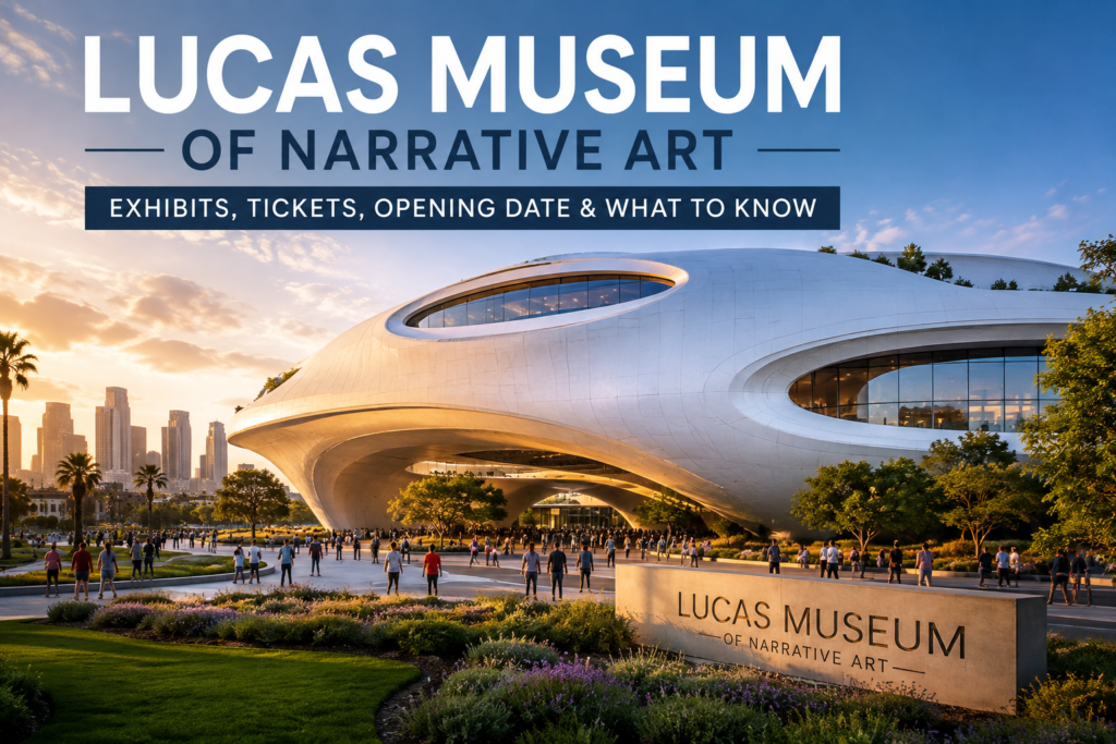Lucas Museum of Narrative Art in Los Angeles with futuristic architecture