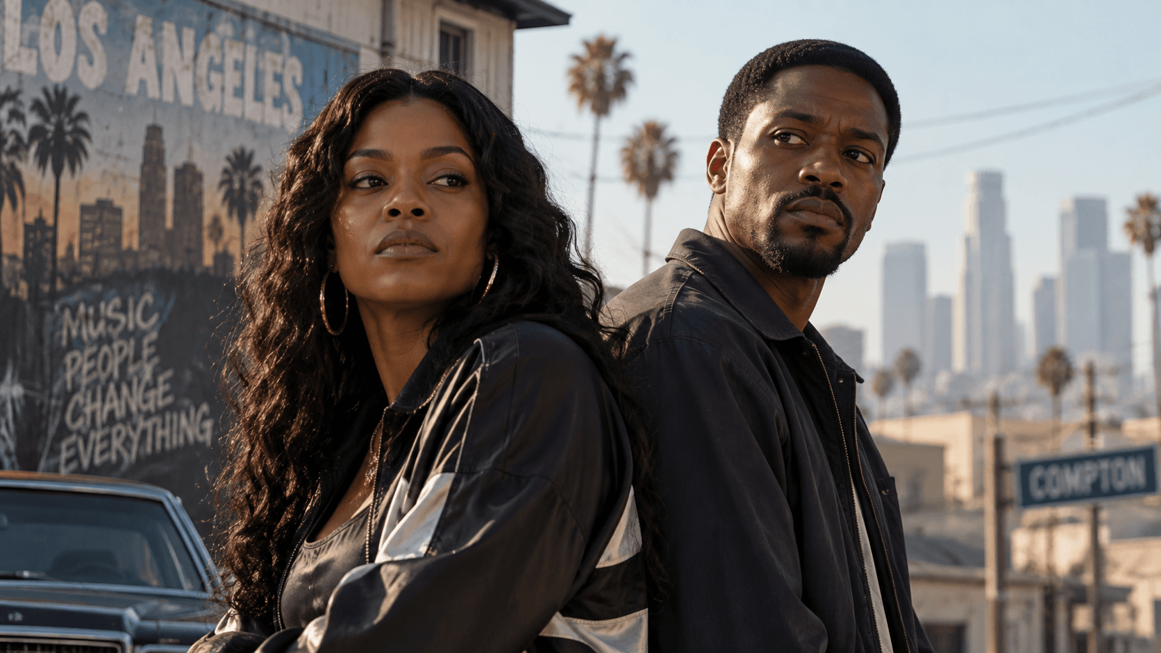 Wanda Bell and Leon Simmons in The Snowfall spinoff The Drop